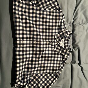 Old Navy Navy and White Checkered Shirt